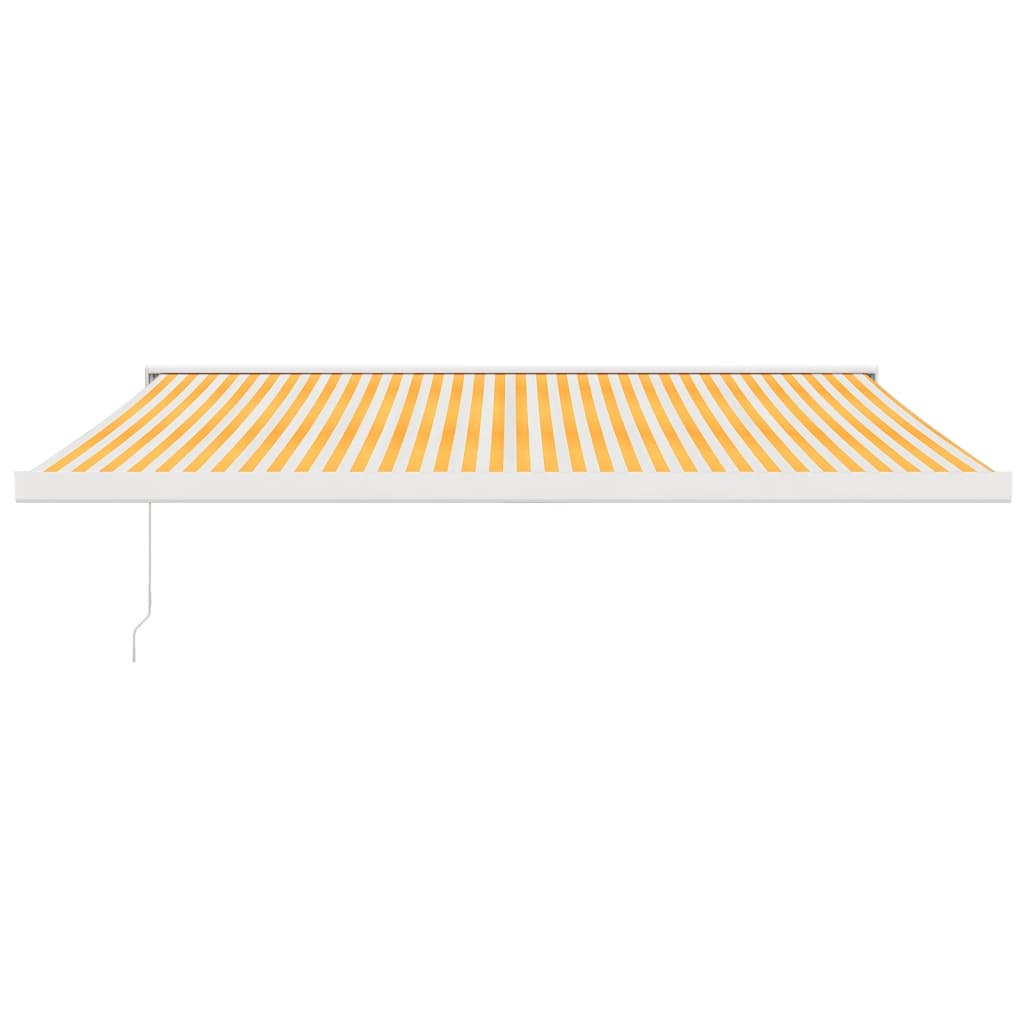VidaXL Auvent extensible 4x3 m tissu et aluminium jaune et blanc