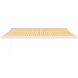 VidaXL Auvent extensible 4,5x3 m tissu et aluminium jaune et blanc
