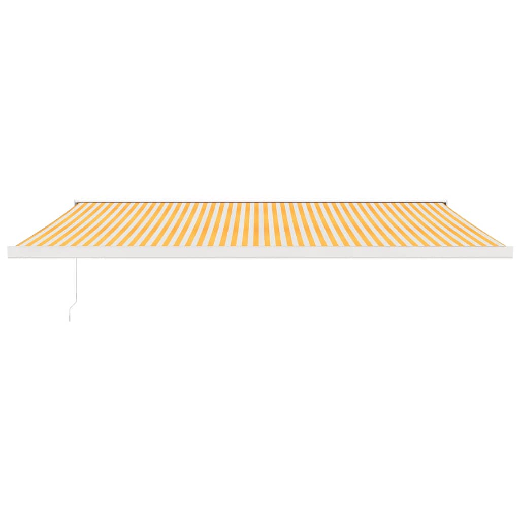 VidaXL Auvent extensible 5x3 m tissu et aluminium jaune et blanc