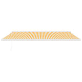 VidaXL Auvent extensible 5x3 m tissu et aluminium jaune et blanc
