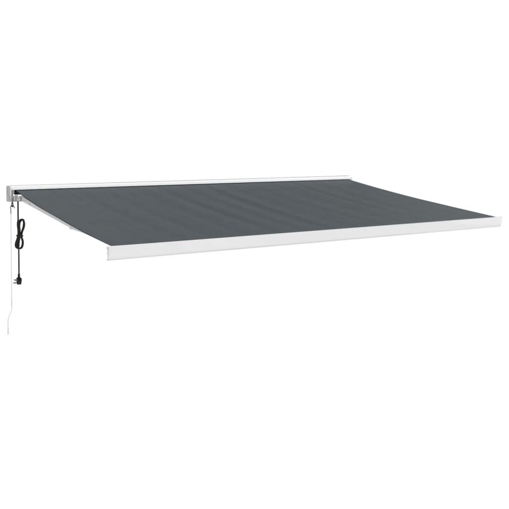 VidaXL Auvent extensible 5x3 m tissu et aluminium anthracite
