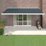 VidaXL Auvent extensible 5x3 m tissu et aluminium anthracite