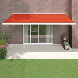 VidaXL Auvent extensible 5x3 m tissu et aluminium orange et marron