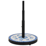 VidaXL pied de parasol rond 12 kg bleu et blanc