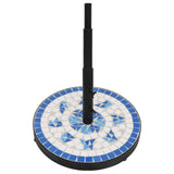 VidaXL pied de parasol rond 12 kg bleu et blanc