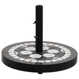 VidaXL pied de parasol rond 12 kg noir et blanc