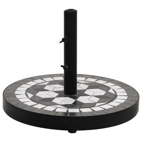 VidaXL pied de parasol rond 12 kg noir et blanc