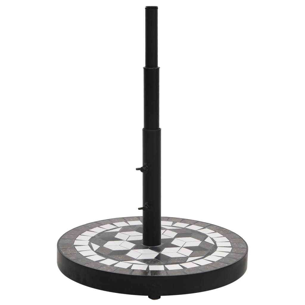 VidaXL pied de parasol rond 12 kg noir et blanc