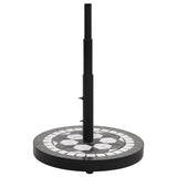 VidaXL pied de parasol rond 12 kg noir et blanc