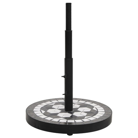VidaXL pied de parasol rond 12 kg noir et blanc