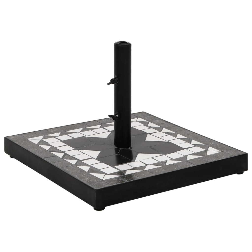 Vidaxx pied de parasol carré 12 kg noir et blanc