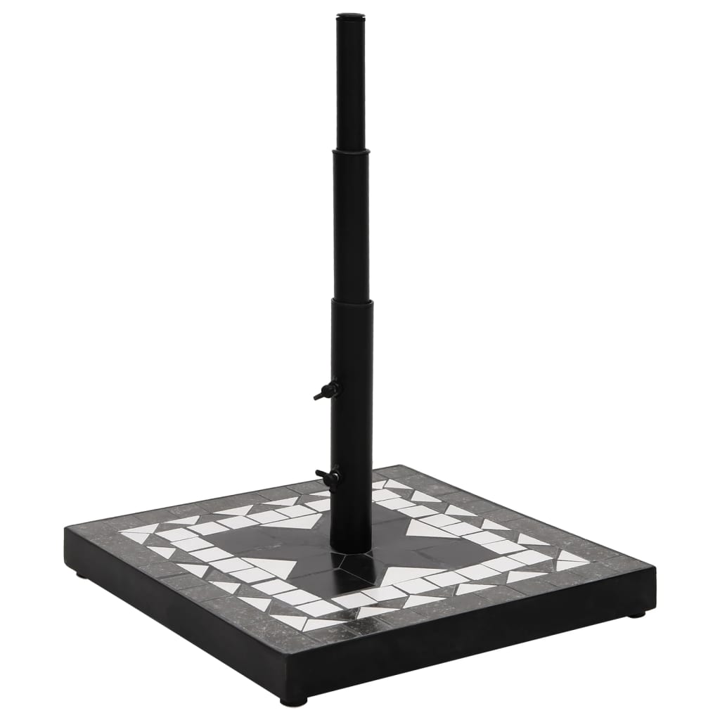 Vidaxx pied de parasol carré 12 kg noir et blanc