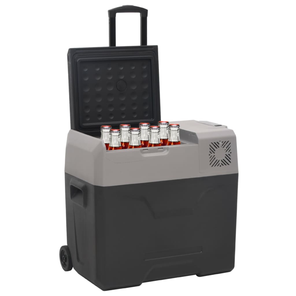 Vidaxx glacière à roulettes et poignée 50 l polypropylène noir et gris