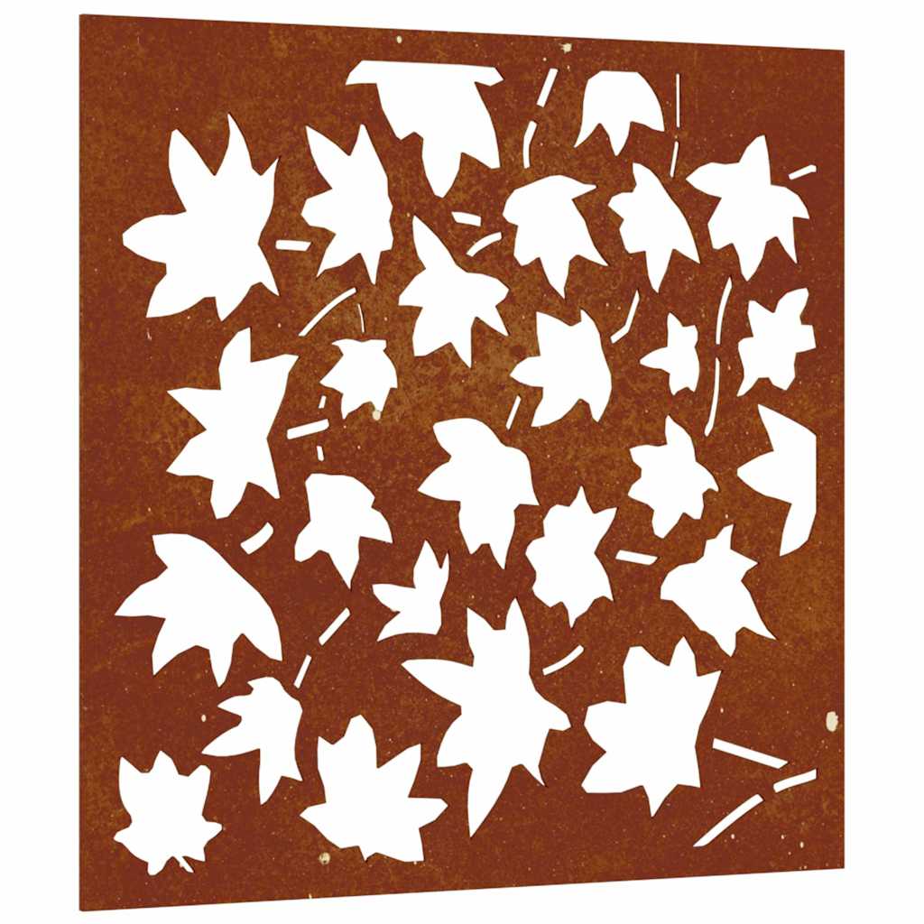 VidaXL décoration murale jardin feuille d'érable design 55x55 cm acier corten