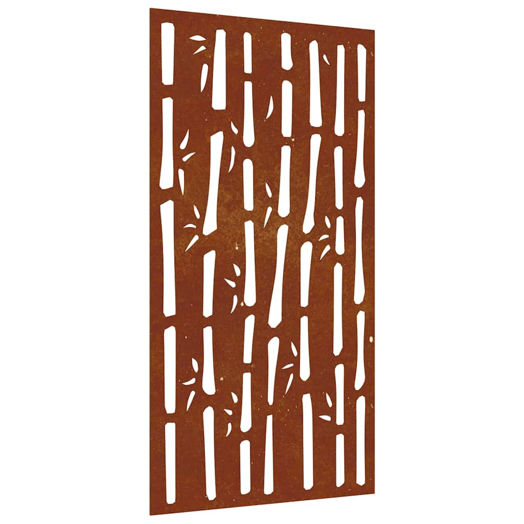 VidaXL Décoration murale jardin bambou design 105x55 cm acier corten