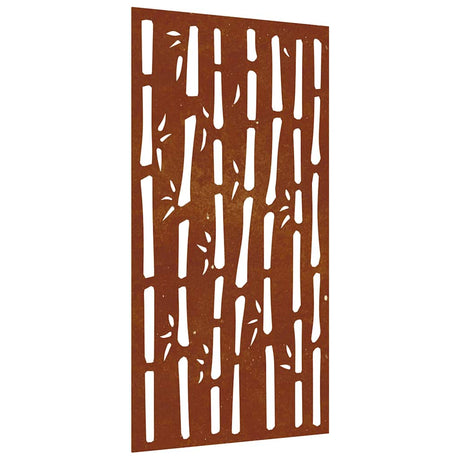 VidaXL Décoration murale jardin bambou design 105x55 cm acier corten