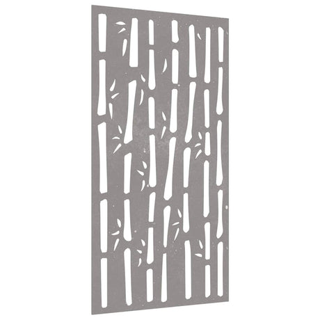 VidaXL Décoration murale jardin bambou design 105x55 cm acier corten