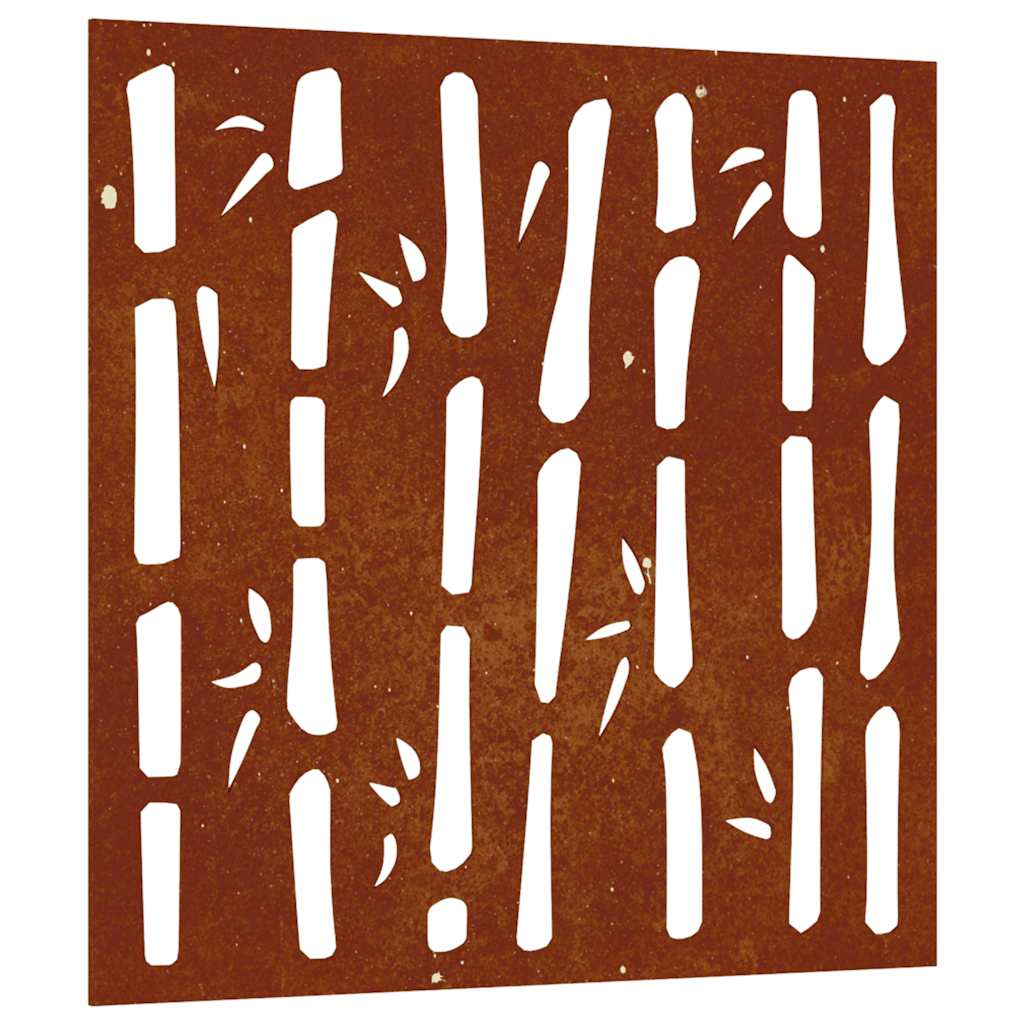 Vidaxxl décoration murale jardin bambou design 55x55 cm acier corten