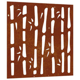 Vidaxxl décoration murale jardin bambou design 55x55 cm acier corten