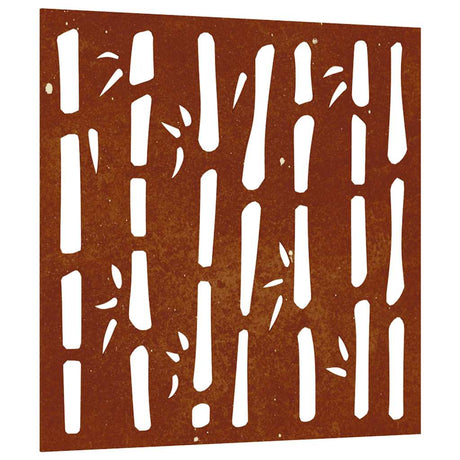 Vidaxxl décoration murale jardin bambou design 55x55 cm acier corten