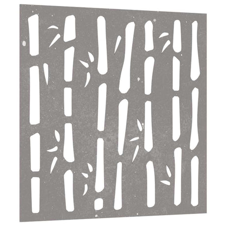 Vidaxxl décoration murale jardin bambou design 55x55 cm acier corten