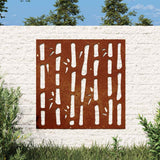 Vidaxxl décoration murale jardin bambou design 55x55 cm acier corten