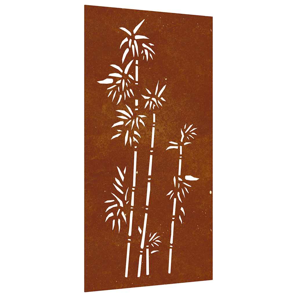 Vidaxxl décoration murale jardin bambou design 105x55 cm acier corten