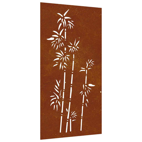 Vidaxxl décoration murale jardin bambou design 105x55 cm acier corten