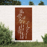 Vidaxxl décoration murale jardin bambou design 105x55 cm acier corten