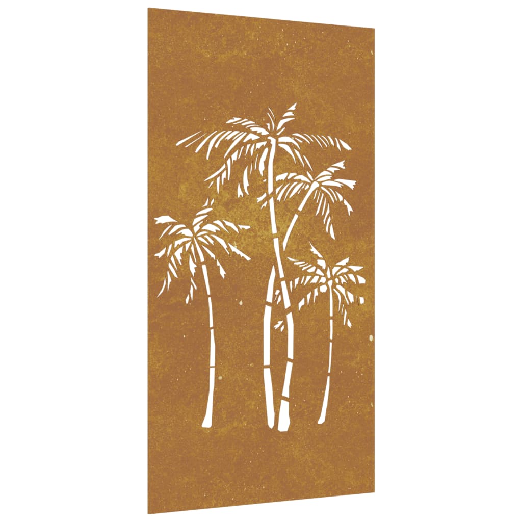 Vidaxl Decoración de la pared Garden Palm Tree Diseño 105x55 cm Cortenstaal