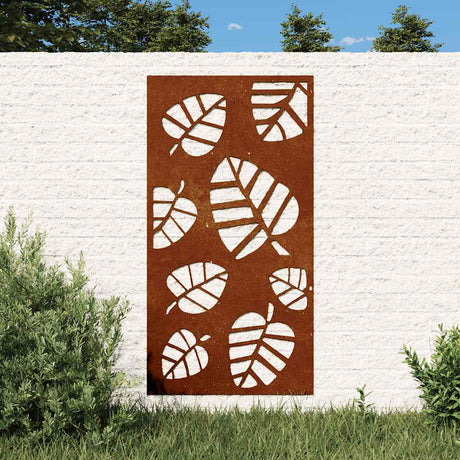 Vidaxxl décoration murale jardin feuille design 105x55 cm acier corten