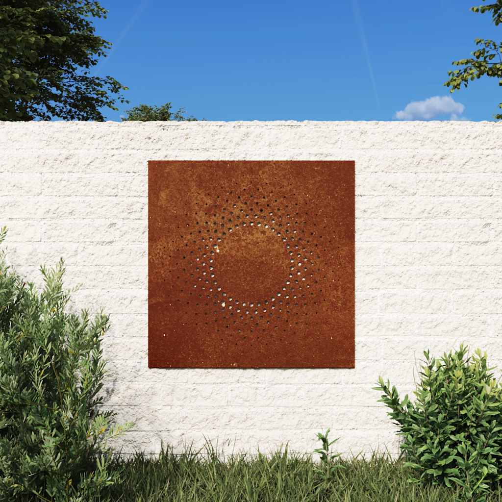 VidaXL décoration murale jardin soleil design 55x55 cm acier corten