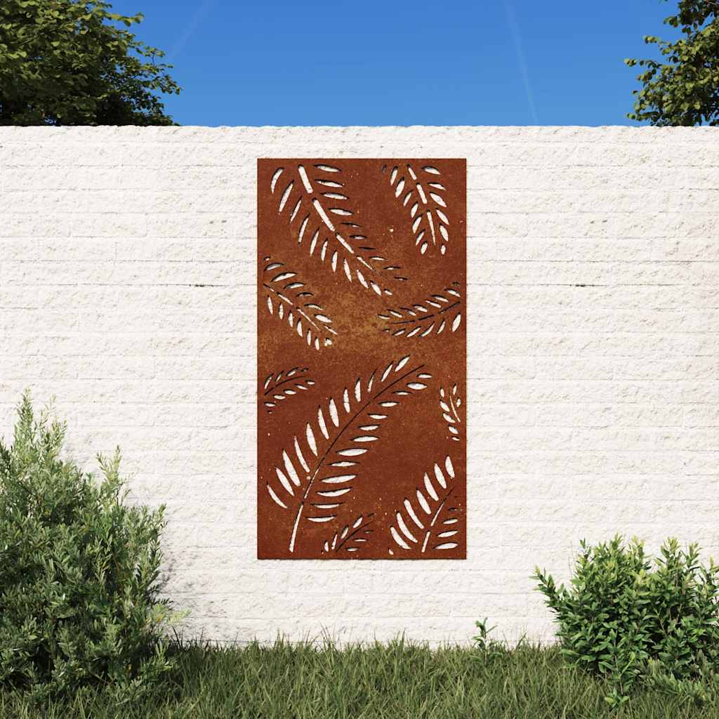 Vidaxxl décoration murale jardin feuille design 105x55 cm acier corten