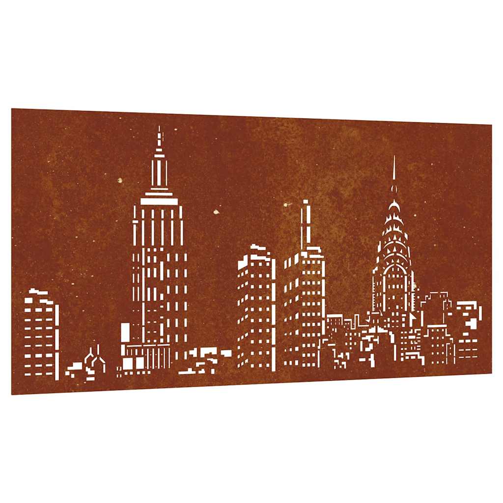 Vidaxxl décoration murale jardin skyline design 105x55 cm acier corten