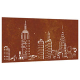 Vidaxxl décoration murale jardin skyline design 105x55 cm acier corten