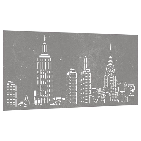 Vidaxxl décoration murale jardin skyline design 105x55 cm acier corten