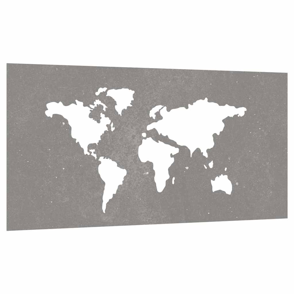 Vidaxxl décoration murale jardin carte du monde design 105x55 cm acier corten