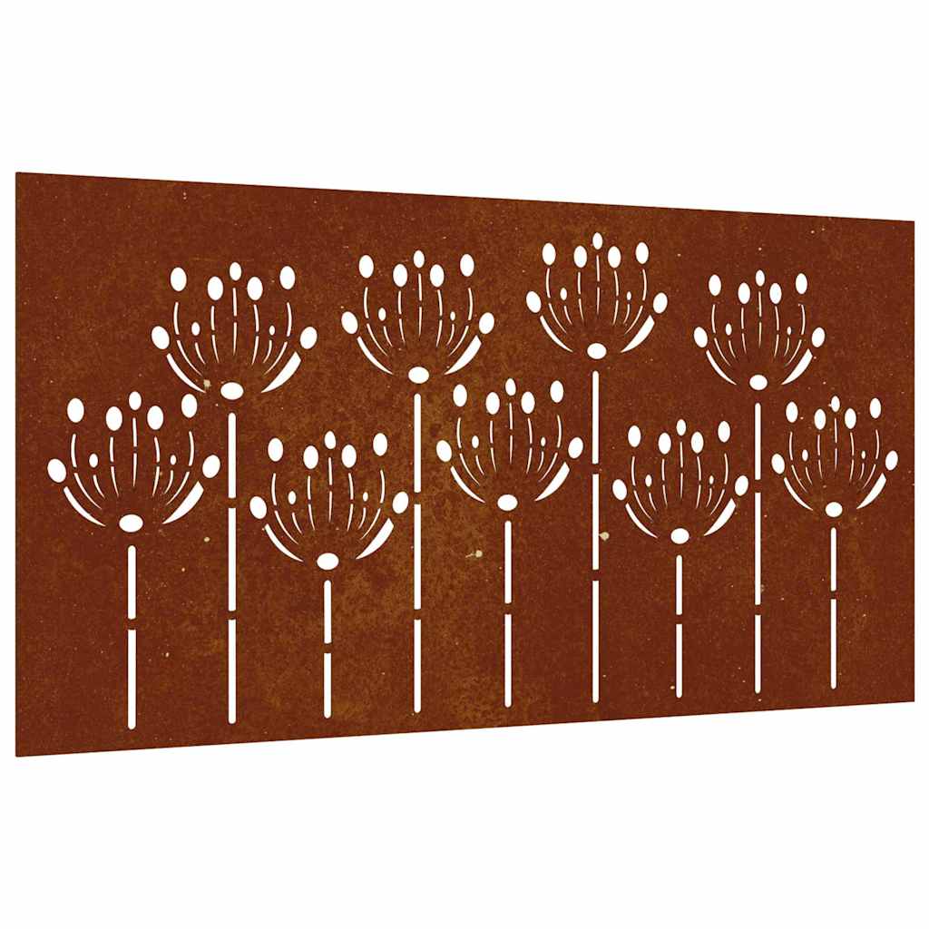 VidaXL décoration murale jardin fleur design 105x55 cm acier corten