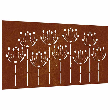 VidaXL décoration murale jardin fleur design 105x55 cm acier corten
