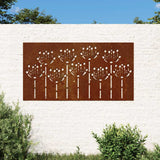 VidaXL décoration murale jardin fleur design 105x55 cm acier corten