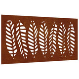 Vidaxxl décoration murale jardin feuille design 105x55 cm acier corten