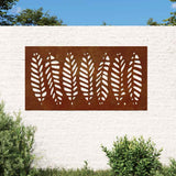Vidaxxl décoration murale jardin feuille design 105x55 cm acier corten