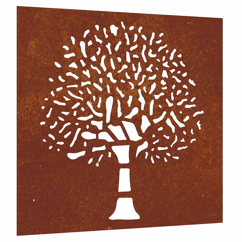 VidaXL décoration murale arbre de jardin design 55x55 cm acier corten