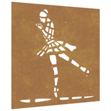 VidaXL décoration murale jardin danseur de ballet design 55x55 cm acier corten