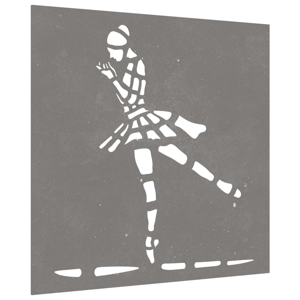 VidaXL décoration murale jardin danseur de ballet design 55x55 cm acier corten