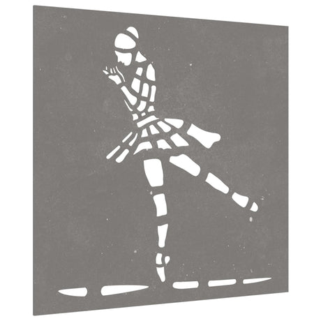VidaXL décoration murale jardin danseur de ballet design 55x55 cm acier corten