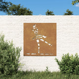 VidaXL décoration murale jardin danseur de ballet design 55x55 cm acier corten