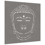 Vidaxxl décoration murale jardin tête de Bouddha design 55x55 cm acier corten