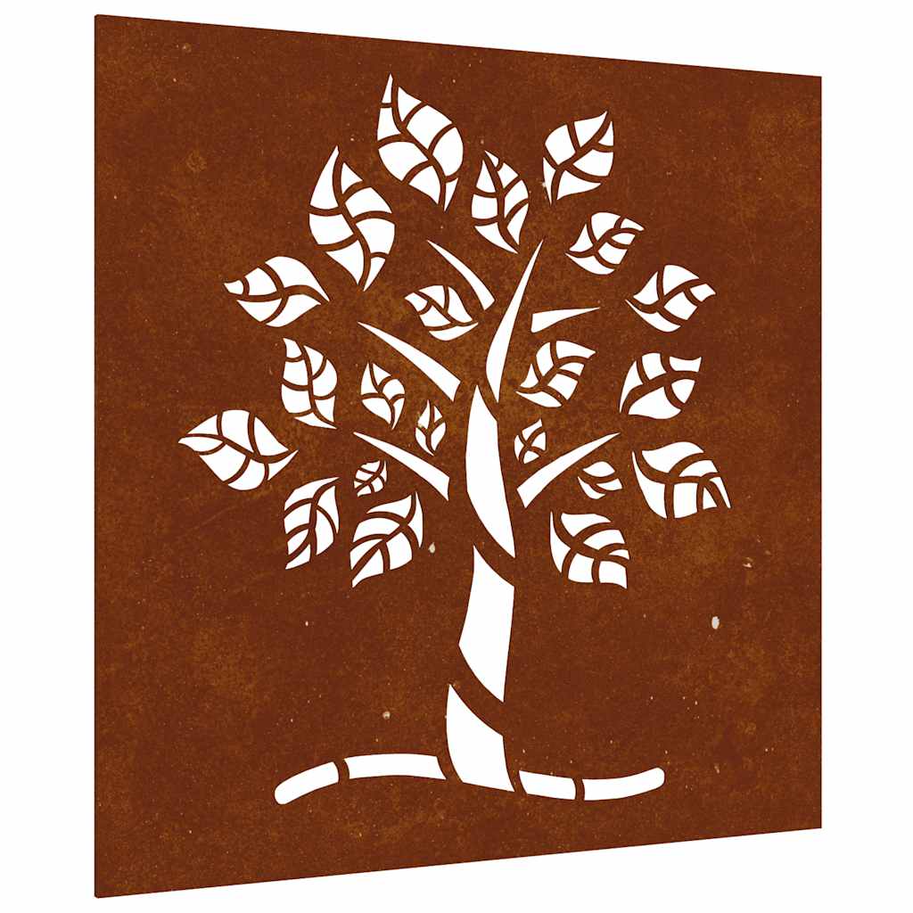 VidaXL décoration murale arbre de jardin design 55x55 cm acier corten