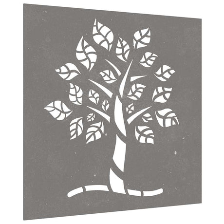 VidaXL décoration murale arbre de jardin design 55x55 cm acier corten